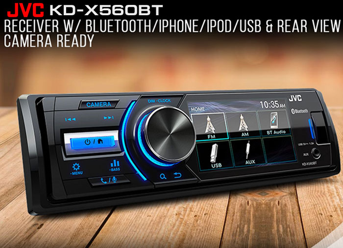 JVC KD-X560BT featuring Bluetooth / USB / 3 Color Display