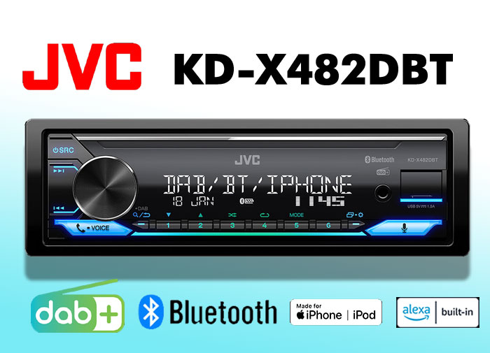 KD-X482DBT - Autoradio 1 Din Usb Bluetooth Dab 13 Band JVC KD